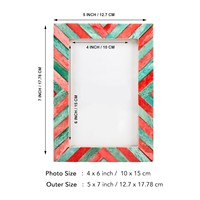 Cadre photo en bois, résine et aluminium fait main, couleur et taille personnalisables, fabricant indien, décoration pour la maison, le bureau, l'hôtel, design mosaïque