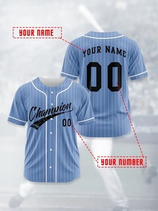 Conception personnalisée, impression en sublimation, uniforme de baseball décontracté à col rond en polyester, respirant, vente en gros, maillot de baseball vierge - Product Image 4