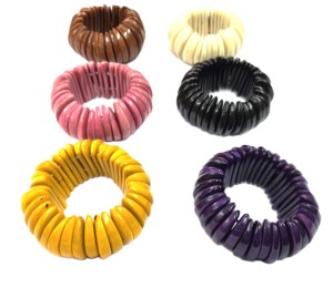 Handmade Tagua Beaded Eco-Friendly Bohemia Artisan Jewelry Curved Vegetable Ivory Pieces Vibrant Colors Perfect Gift - Product Image 1