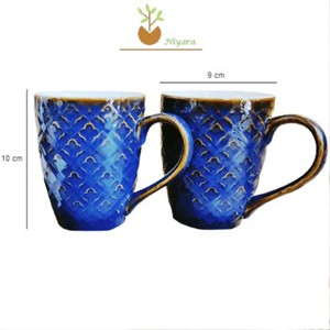 Blue Ceramic Mug <b>Set</b> of 2 Top Selling Wooden And Resin Salad Server <b>set</b> and <b>Utensil</b> Handmade items - Product Image 2