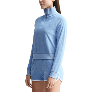 เสื้อสเวตเตอร์ขนแกะสีทึบสำหรับผู้หญิงเสื้อสเวตเตอร์แขนยาวผ้าคอตตอนระบายอากาศได้ดีมีซิประบายลำลองผลิตในปากีสถาน - Product Image 2