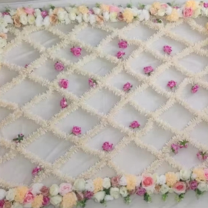 Bride Entryway Phoolon Ki Chaddar Gajra kanopi bunga tradisional India Punjabi Pernikahan Aksesori kanopi pengantin mawar