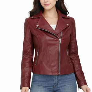 Fabricante de Chaquetas de Cuero Genuino para Mujer, Chaqueta de Cuero Suave de Alta Calidad, Corte Ajustado, con Cierre, Logotipo Personalizado, OEM, ODM, Ropa Exterior - Product Image 1