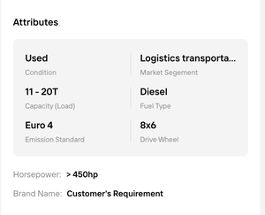 ดีที่สุด!! รถบรรทุกขนส่งสินค้าหลายเพลา ออกแบบมาเพื่อการใช้งานบนถนนที่มีสภาพหนัก พร้อมตู้คอนเทนเนอร์ - Product Image 5