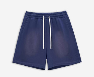 กางเกงขาสั้นสำหรับผู้ชายกางเกงขาสั้นผ้าย้อมสีล้วนแบบปรับแต่งได้สำหรับฤดูร้อน - Product Image 4