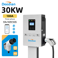 Borne de Recharge Murale 20/30/40KW DC Chargeur Rapide Bidirectionnel CCS1 CCS2 GBT Écran Tactile Compatible Solaire Station EV
