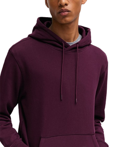 100% Cotton Fleece <b>Hoodie</b> for Men Oversized Heavyweight Pullover Printed Sweatshirt Loose Fit Solid Pattern for Winter - Product Image 5