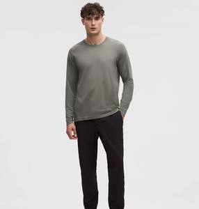 2025 personnalisé hommes Streetwear coton lavage à l'acide à manches longues T-Shirt Double couche tricoté tissu avec motif imprimé - Product Image 5