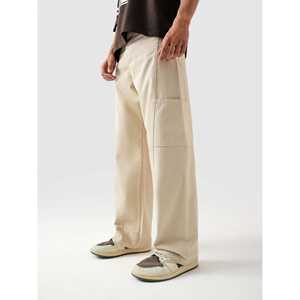 Pantalones Cargo de Lona de Cintura Alta Utility V1, Transpirables, Color Crema - Product Image 6