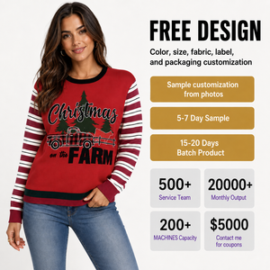 Custom Jacquard Knitted Pullover Casual <strong>Xmas</strong> <strong>Jumper</strong> for <strong>Woman</strong> Her Partner Ugly Christmas Sweater Family Knitwear Winter - Product Image 5