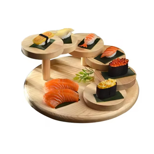Venta caliente Sashimi de madera Escalera de 6 niveles Sashimi Estante de exhibición para fiesta Hotel Restaurante Exhibición de comida al por mayor de Vietnam - Product Image 3