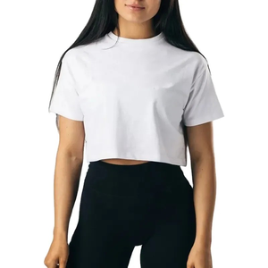 Wholesale High Quality Custom Women's <b>Cropped</b> <b>T</b>-<b>Shirt</b> New Design Fashionable Casual Wear Cotton Oversized Fitness For Women Wear - Product Image 4