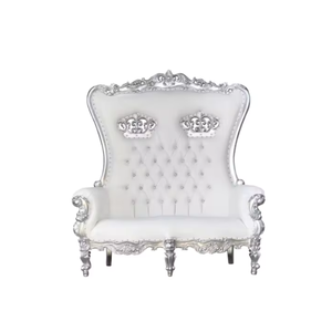 Premium Luxury Double Seat Highback Throne Sillas Wedding Throne Sillas Precio al por mayor - Product Image 1