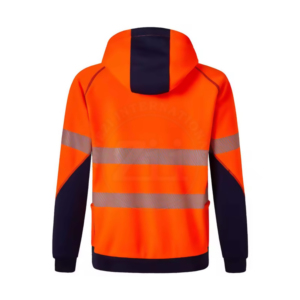 Sudadera DE SEGURIDAD HiVis Con parte inferior negra para ropa de trabajo, suéter de construcción de lana, naranja fluorescente reflectante para exteriores - Product Image 3
