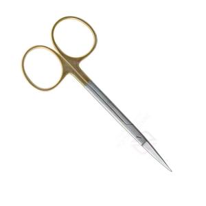 Tijeras Dentales Rectas Manuales de Acero Inoxidable de 115 mm, Chapadas en Oro |   Herramientas Quirúrgicas de Alta Calidad con Certificación CE para - Product Image 5