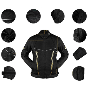 แจ็กเก็ตมอเตอร์ไซด์เสื้อแจ็กเก็ตมอเตอร์ไซค์แขนยาวมีซิปด้านหน้า - Product Image 4