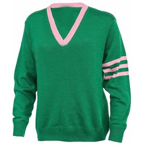 Sudadera Casual Transpirable de Algodón de Alta Calidad con Bordado 3D en V, Personalizada para Hermandad, Verde y Rosa - Product Image 1