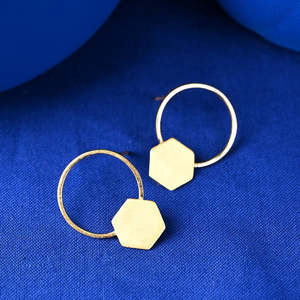 NOVAMART Fine Princess Diamond Cut Vintage 14k Gold <b>Stud</b> <b>Earrings</b>-Trendy & Plated Wholesale Export - Product Image 2