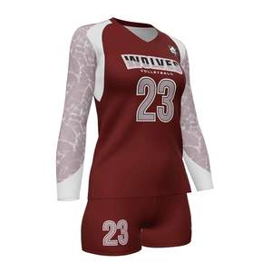 Uniforme Deportivo Personalizado para Equipos, Corte Ajustado, Manga Larga, Unisex, para Voleibol, Parte Superior Estampada, 100% Poliéster, Color Personalizado - Product Image 2
