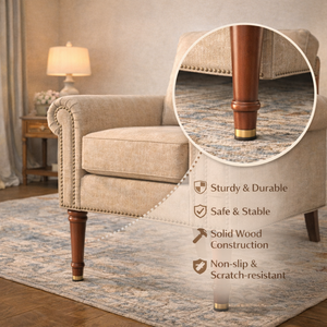 Pieds de canapé en bois massif tournés, robustes, de qualité supérieure, design traditionnel pour salon, chambre, canapé, chaise, lit, armoire - Product Image 1