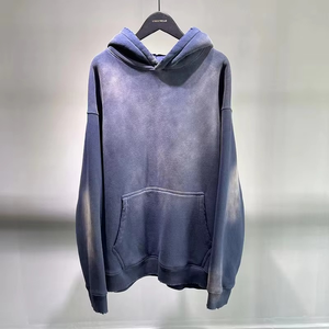 Sudadera con Capucha de Forro Polar Liso, Estilo Informal y Cómodo para Invierno 2025, Lavado Ácido, Corte Holgado, Poliéster/Algodón - Product Image 3