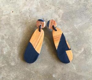 Pendientes de Madera Natural y Resina de Estilo Moderno, Regalos para Mujeres, Bodas y Fiestas, Calidad Premium, Mejor Precio - Product Image 1