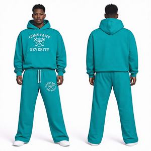 Conjunto Deportivo Personalizado para Hombre, Ecológico, 100% Algodón, con Capucha, Grueso, Transpirable, para Invierno, 460 GSM, Corte Holgado, Informal - Product Image 4