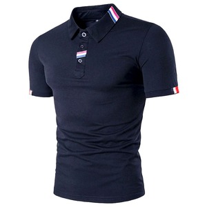 Cómodo 100% algodón para hombres para Polos Nuevas camisetas de manga corta antiarrugas de color sólido hechas de lona - Product Image 6