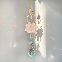 Attrape-soleil floral en cristal, thème Amour, tendance mode, forme irrégulière, fait main, décoration pour fenêtre et mur, artisanat pour la maison et le jardin