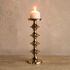 Premium Golden Metal <b>Candle</b> Holder High Quality Decorative Table Accent Stylish Centerpiece for Living Room Bedroom - Product Image 1