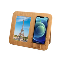 Chargeur sans fil portable électrique 15W, tapis de souris, QC3.0 Type-C, album photo pour ordinateur portable, style ergonomique, cadre en cuir pour Android Home