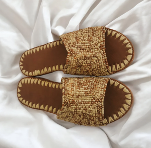 Raffia Mules Sandals for Womens, Handmade <b>Shoes</b>, Moroccan Sandals, Natural Raffia Sandals - Product Image 1