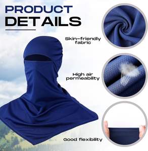 Balaclava ผ้าคลุมหน้าระบายอากาศได้ดีคอยาวป้องกันคอสำหรับผู้ชายป้องกันแสงแดดฤดูร้อน - Product Image 3