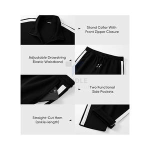 ชุดวอร์มผู้ชายแบบมีฮู้ด 2 ชิ้น ชุดออกกำลังกายแบบซิปเต็มตัว เสื้อสเวตเชิ้ต กางเกงจ็อกเกอร์ ชุดออกกำลังกาย ชุดวิ่ง ชุดลำลอง - Product Image 3