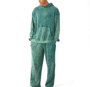 Custom Design Y2K Velvet Set Jogger Sweatsuit Distressed Embroidery Acid Washed Wholesale Women's <b>Retro</b> Streetwear <b>Tracksuit</b> - Product Image 1