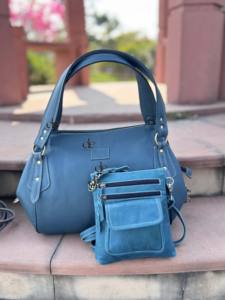 Ensemble de deux sacs à main en cuir véritable, sac fourre-tout et sac bandoulière, sac élégant, derniers sacs de créateurs en gros pour femmes, multi-usages - Product Image 5