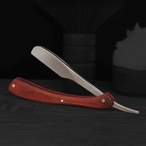 มีดโกนหนวดด้ามจับทำจากไม้มีดโกนหนวดแบบตรงขอบใบมีดคมยาว - Product Image 2