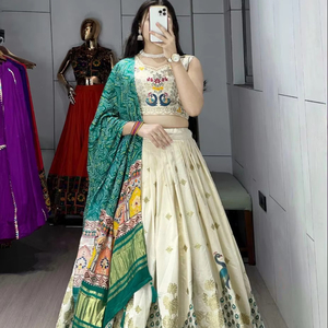<b>Hot</b> Selling Amazing Designer Pure Cotton Lehenga Trending Party Wear for Women Fancy Sequence Work Elegant Designer Piece - Product Image 5