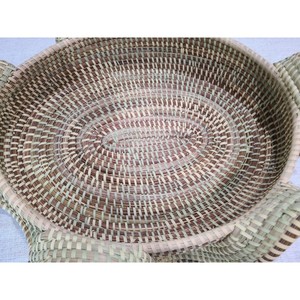 Beautiful Oval Charleston Seagrass Storage <b>Basket</b> with Braided Motif Eco-friendly Foldable Hanging <b>Basket</b> for Fruits Vegetables - Product Image 6