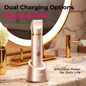 Rasoir électrique étanche IPX7 pour femme, tondeuse bikini avec double lame et grille de rasage pour le corps, idéal pour les voyages et l'utilisation en camping-car, lavable - Product Image 3