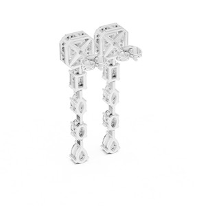 Pendientes colgantes de moissanita con corte princesa de 2.81 TCW, plata de ley 925, joyería fina para novias, pendientes colgantes para mujer, venta al por mayor - Product Image 4