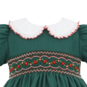 Noël smocké pour robe enfants filles robes bébé fille bonne qualité Prince Vietnam fabricant ODM OEM à manches courtes décontracté - Product Image 2