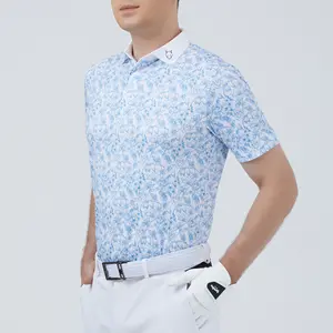 High Quality OEM Polyester Spandex Quick Dry 4 Way Stretch Men Slim Fit Design Sublimation Custom DryFit Golf Shirts Polo