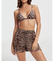 Topmodemerk - Nieuwe luipaardprint op maat gemaakte luxe 3-delige bikiniset voor dames, spandex/nylon, sneldrogend, waterafstotend aan de voorkant