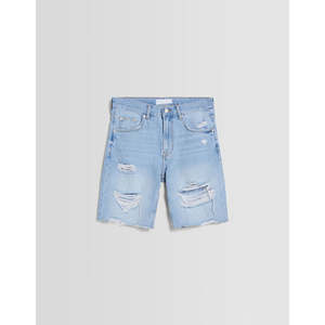 กางเกงขาสั้นผ้ายีนส์ขาสั้นสำหรับผู้ชายระบายอากาศได้ดีดีไซน์ตามสั่งและรับโลโก้ได้ - Product Image 4