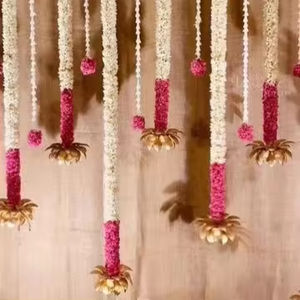 Décoration murale en jasmin, guirlandes de fleurs de jasmin pour mariage, fête de sangeet et décoration nocturne, magnifique toile de fond florale - Product Image 1