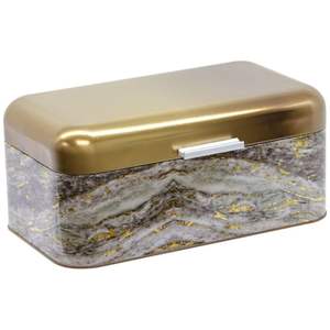 Caja de pan rectangular de metal de 9L con tapa abatible 209x365x120mm Rock y Gold Color Opciones disponibles - Product Image 3