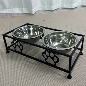 Admirable Look Craft Modern Wooden Dog Feeder with Iron Made Frame For <b>Stainless</b> <b>Steel</b> <b>Bowls</b> Eco-Friendly Pet Food <b>Bowl</b> Feeder - Product Image 1