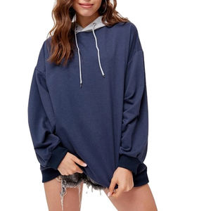 Sweat-shirts à capuche personnalisables pour femmes, grande taille, bleu, légers, 100 % coton, coupe ample, respirants, écologiques, de haute qualité - Product Image 1