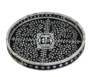 Plateau de service en bois incrusté d'os de conception moderne faite à la main Top Notch qualité écologique INS inspiré plaque/plat gravure chaude 50pcs - Product Image 1